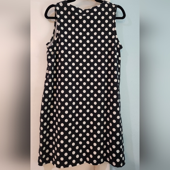 Women's Lands' End Black With White Polka-Dots Cover Up, Size L - Picture 8 of 11
